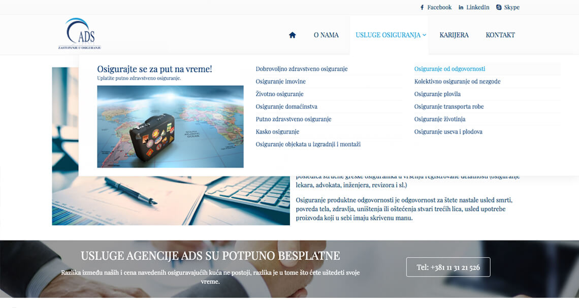 Zea Stim R&D - Izrada web sajta - ADS osiguranje