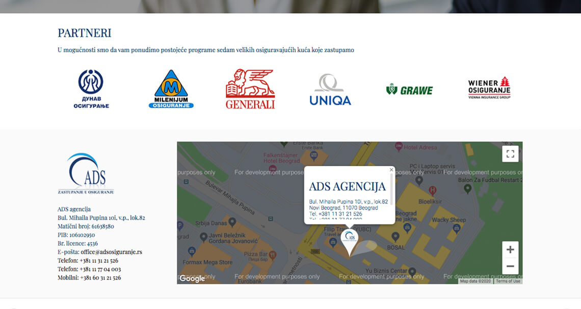 Zea Stim R&D - Izrada web sajta - ADS osiguranje