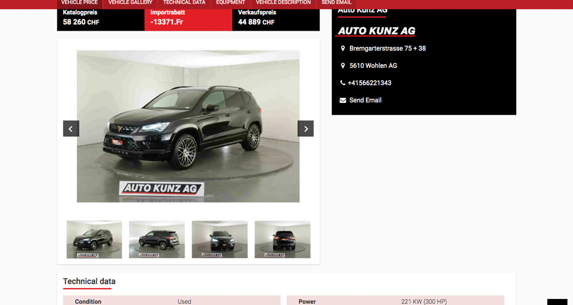 Zea Stim R&D - Izrada web sajta - Swiss car 365